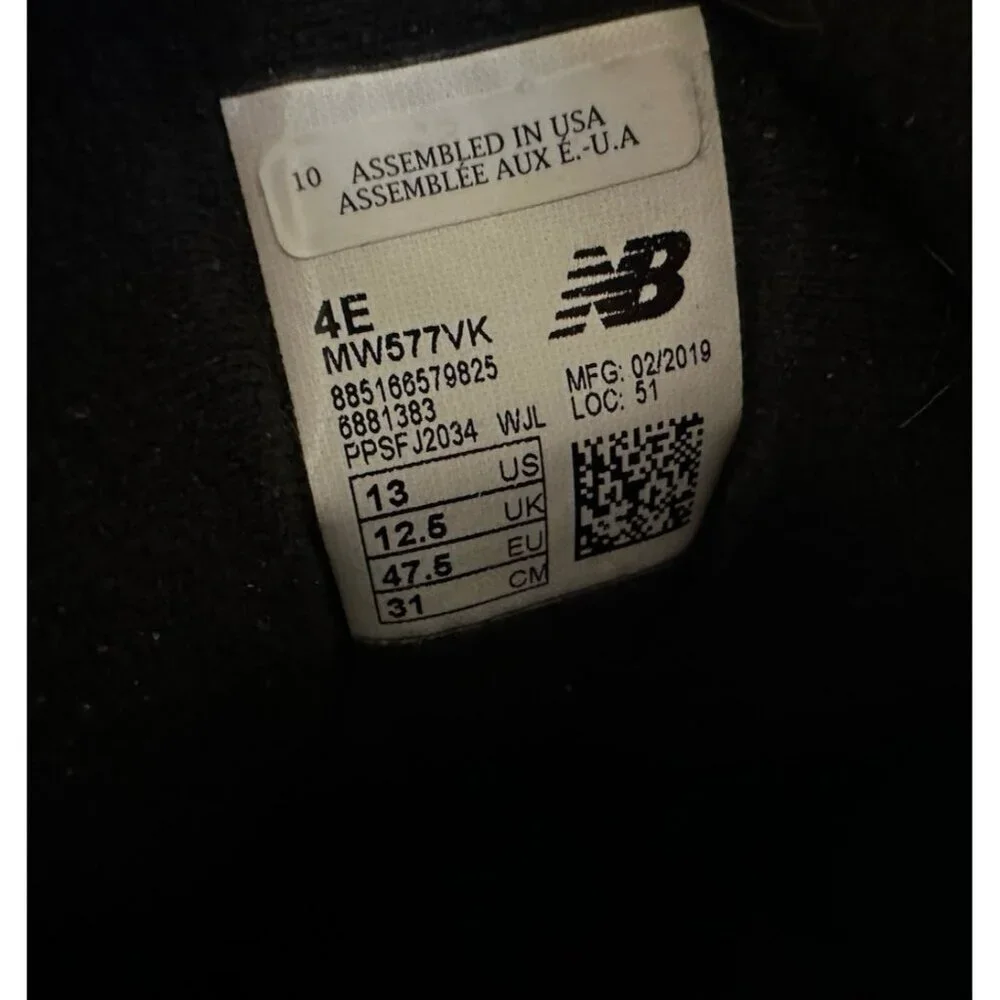 New Balance Mens‎ 577 DSL 2 Walking Shoes Black Leather Sz 13 Wide 4E